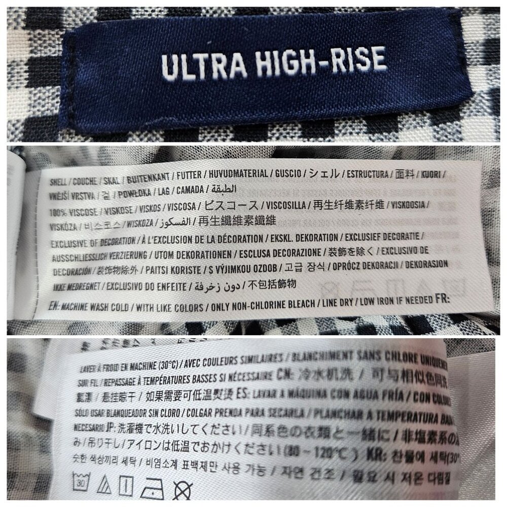 Hollister Womens Skort Skirt Short S Ultra High Rise Plaid Checkered Black White - Picture 8 of 10